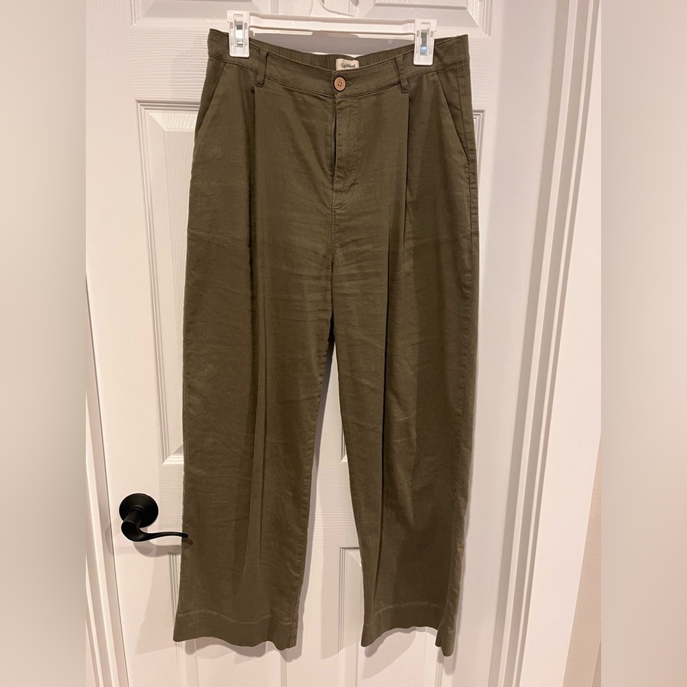 UpWest Women’s Olive Green High Waist Pleated Pants